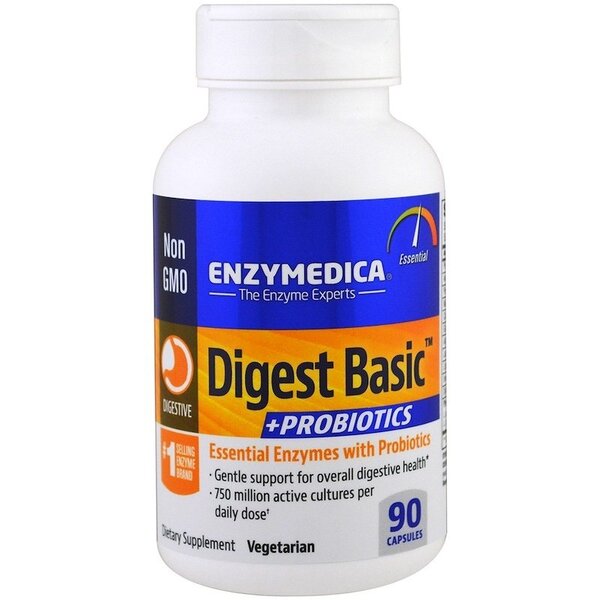 Enzymedica Digest Basic + Probiotikai - 90 kapsulių