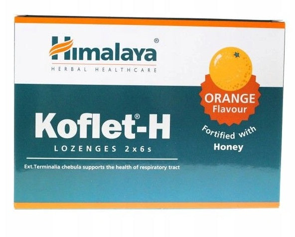 Himalaya Koflet - H, apelsinų skonio – 12 pastilių