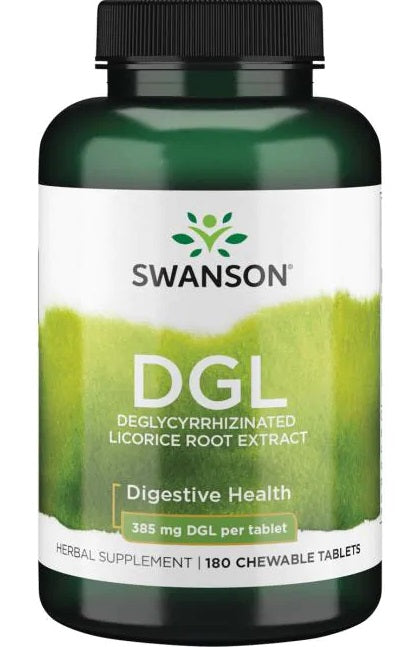 Swanson DGL, 385 mg – 180 kramtomųjų tablečių