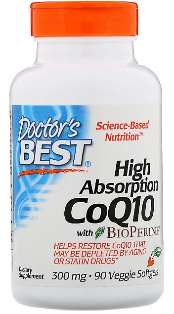 Doctor's Best didelės absorbcijos kofermentas Q10 su BioPerine, 300 mg – 90 vegetariškų kapsulių