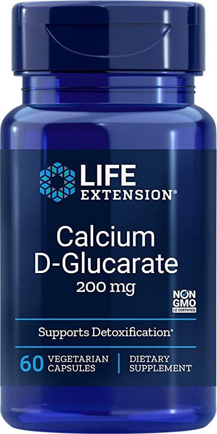Life Extension kalcio D - gliukaratas, 200 mg - 60 kapsulių