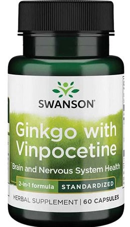 Swanson ginkmedis su standartizuotu vinpocetinu – 60 kapsulių