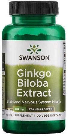 Swanson ginkmedžio ekstraktas, 120 mg – 100 kapsulių