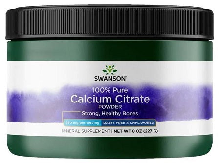 Swanson kalcio citrato milteliai, 100 % gryni ir be pieno produktų – 227 g
