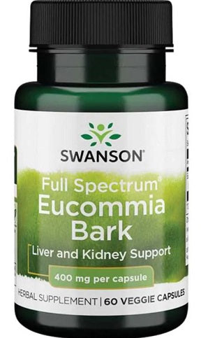 Swanson plataus spektro eukomijos žievės ekstraktas, 400 mg – 60 kapsulių