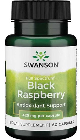 Swanson pilno spektro juodųjų aviečių skonio kapsulės, 425 mg – 60 kapsulių
