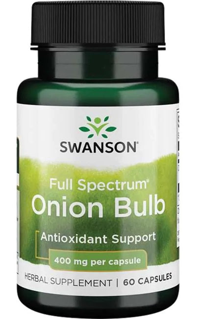 Swanson pilno spektro svogūnų skonio stipriklis, 400 mg – 60 kapsulių