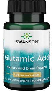 Swanson glutamo rūgštis, 500 mg – 60 kapsulių