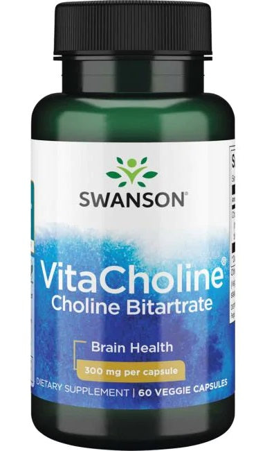 Swanson VitaCholine cholino bitartratas, 300 mg – 60 kapsulių