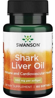 Swanson ryklių kepenų aliejus, 550 mg – 60 kapsulių