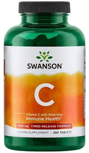 Swanson vitaminas C su erškėtuogių ekstraktu – laikino atpalaidavimo, 1000 mg – 250 tablečių