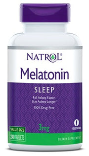 Natrol melatoninas, 3 mg - 240 tablečių