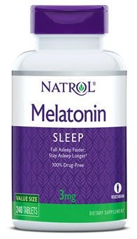 Natrol melatoninas, 3 mg - 240 tablečių