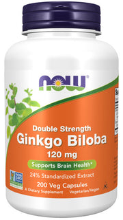 Produkto nuotrauka: NOW Foods Ginkgo Biloba Double Strength, 120mg - 200 kapsulių