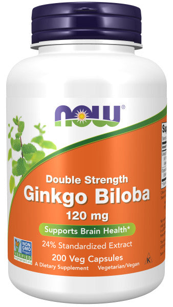Produkto nuotrauka: NOW Foods Ginkgo Biloba Double Strength, 120mg - 200 kapsulių