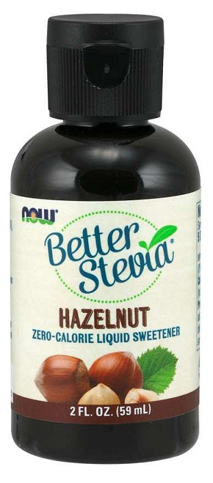 NOW Foods Better Stevia skystis, lazdyno riešutų skonio – 59 ml.
