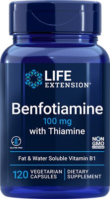 Life Extension Benfotiaminas su tiaminu, 100 mg – 120 kapsulių, skirtas