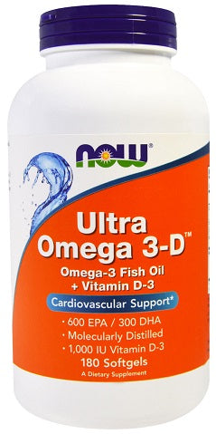 Produkto nuotrauka: NOW Foods Ultra Omega 3-D with Vitamin D-3 - 180 minkštųjų kapsulių