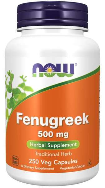 Produkto nuotrauka: NOW Foods Fenugreek, 500mg - 250 kapsulių