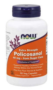 NOW Foods polikozanolis, 40 mg ypač stiprus – 90 kapsulių