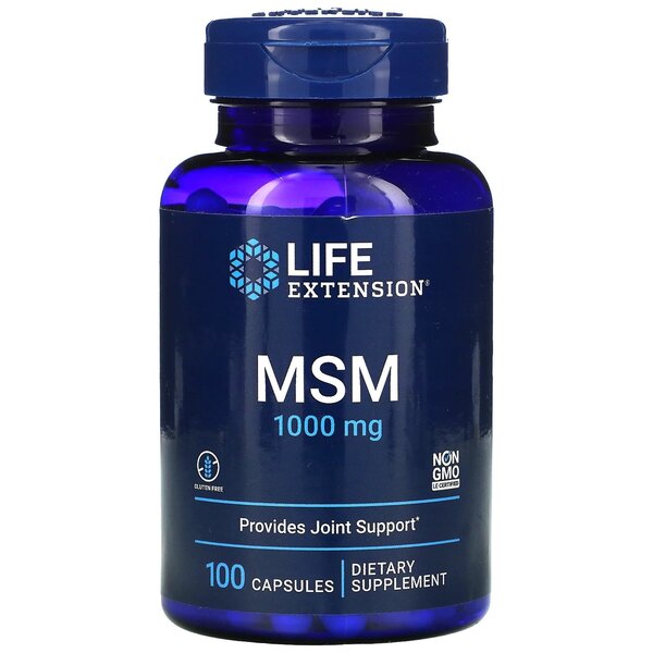 Life Extension MSM, 1000 mg - 100 kapsulių
