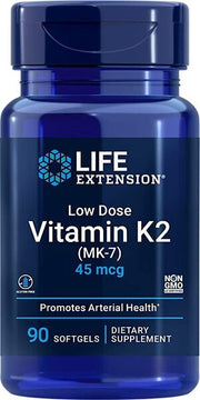 Life Extension mažos dozės vitaminas K2 (MK - 7), 45 mcg - 90 kapsulių
