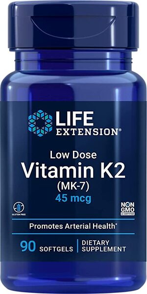 Life Extension mažos dozės vitaminas K2 (MK - 7), 45 mcg - 90 kapsulių