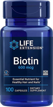 Life Extension biotinas, 600 mcg - 100 kapsulių