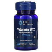 Life Extension vitaminas B12 metilkobalaminas, 500 mcg - 100 vegetariškų pastilių