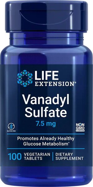 Life Extension vanadilio sulfatas, 7,5 mg - 100 vegetariškų tablečių