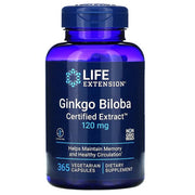 Life Extension Ginkmedžio (Life Extension) sertifikuotas ekstraktas, 120 mg - 365 kapsulės