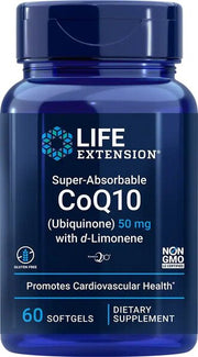 Life Extension itin gerai įsisavinamas kofermentas Q10 (ubichinonas) su d - limonenu, 100 mg – 60 kapsulių