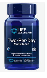 Life Extension du per dieną, multivitaminai - 120 kapsulių