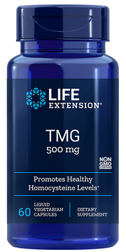 Life Extension TMG, 500 mg - 60 skystų kapsulių