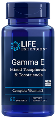 Life Extension Gamma E mišrūs tokoferoliai ir tokotrienoliai – 60 kapsulių
