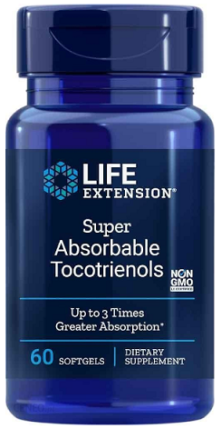 Life Extension itin gerai įsisavinami tokotrienoliai – 60 kapsulių
