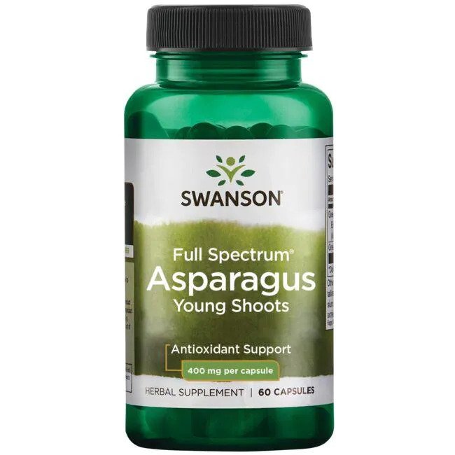 Swanson pilno spektro šparagų jauni ūgliai, 400 mg – 60 kapsulių