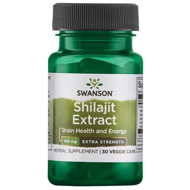 Swanson Shilajit ekstraktas, 100 mg – 30 kapsulių