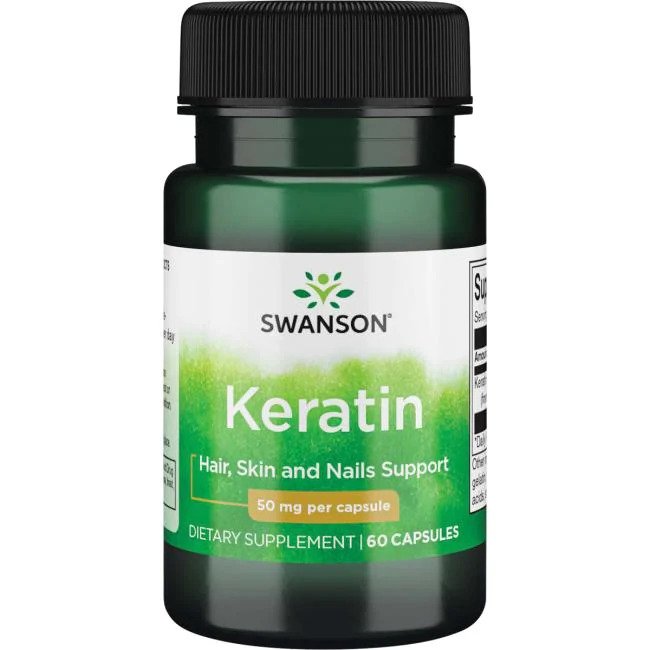 Swanson keratinas, 50 mg – 60 kapsulių