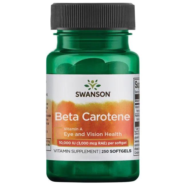 Swanson beta karotenas (vitaminas A), 10 000 TV – 250 kapsulių