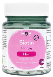 Holland & Barrett biotinas, 1000 mcg – 120 tablečių