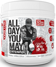5% Nutrition maistinių medžiagų AllDayYouMay su kofeinu – legendinė serija, vaisių punšas – 456 g