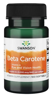 Swanson beta karotenas (vitaminas A), 10 000 TV – 100 kapsulių