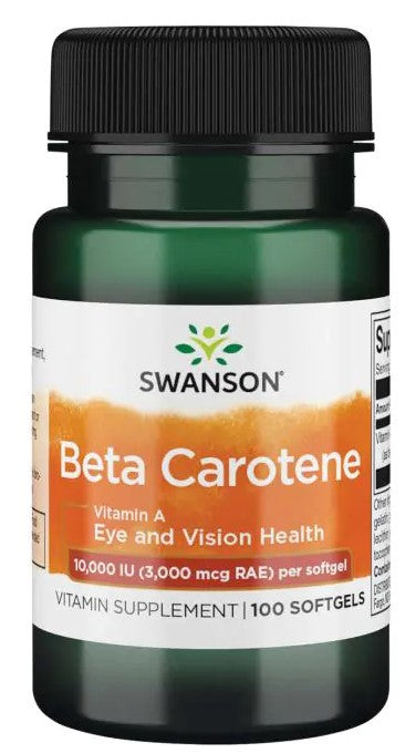 Swanson beta karotenas (vitaminas A), 10 000 TV – 100 kapsulių