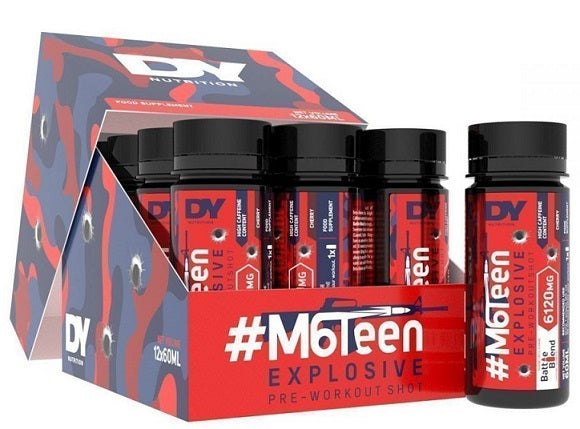 Dorian Yates #M6Teen sprogstamasis prieštreniruotinis gėrimas, mėlynių skonio – 12 x 60 ml.