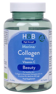 Holland & Barrett jūrinis kolagenas su vitaminu C, 3000 mg – 90 tablečių