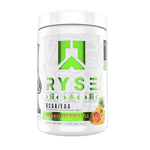 RYSE BCAA + EAA, braškių ir ananasų skonio – 369 g