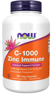 NOW Foods C - 1000 cinko imunitetui – 180 kapsulių
