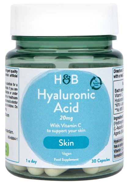 Holland & Barrett hialurono rūgštis su vitaminu C, 20 mg – 30 kapsulių