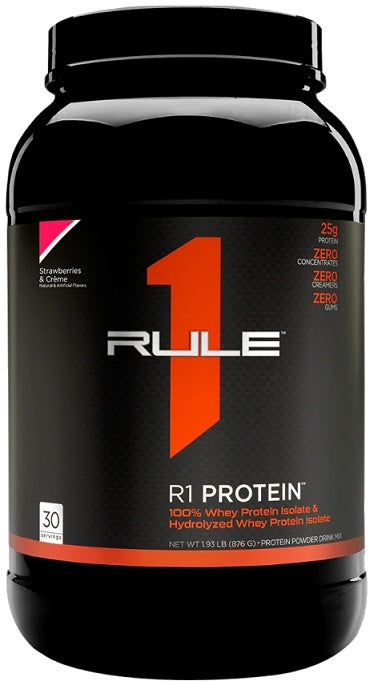 Rule One R1 baltyminis gėrimas su braškėmis ir kremu – 876 g